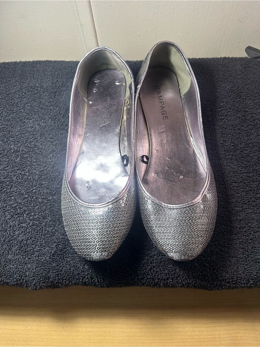 Rampage Silver Sequin Flats